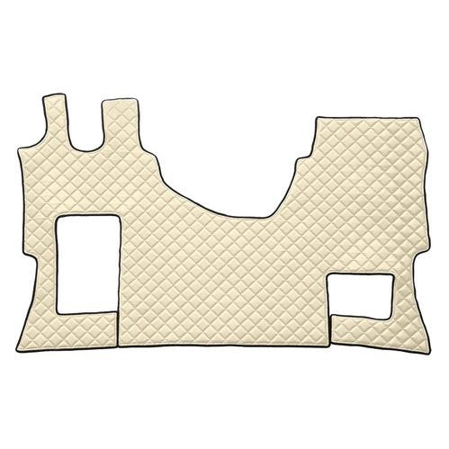 Single leatherette carpet - Cream - Mercedes Actros MP4 no tunnel, folding passenger seat 