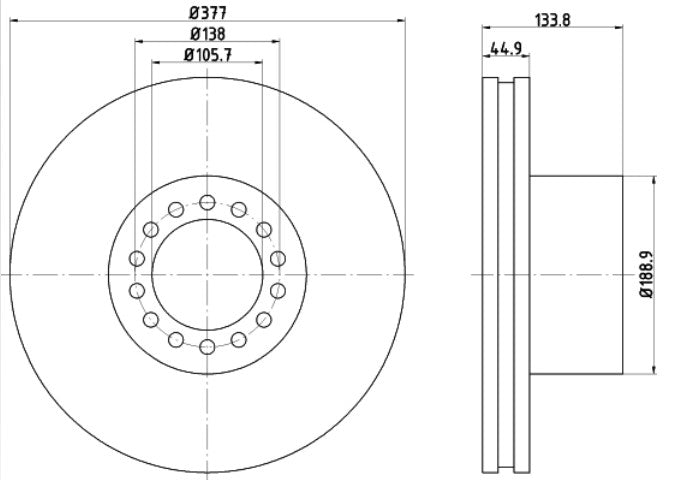 Disco freno anteriore Atego