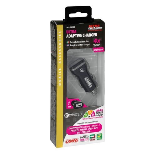 1 USB port charger - Qualcomm Quick Charge - 3000 mA - 12/24V