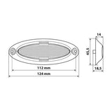 4 LED Clearance Light, Surface Mount, 12/24V - White