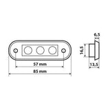 Set of 20, 3 LED clearance light, flush-mounted, 12/24V - White