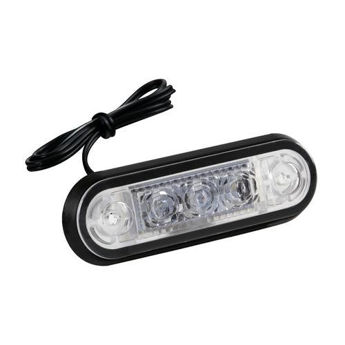 Set of 20, 3 LED clearance light, flush-mounted, 12/24V - White