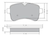Rear brake pad set for Daily 2006