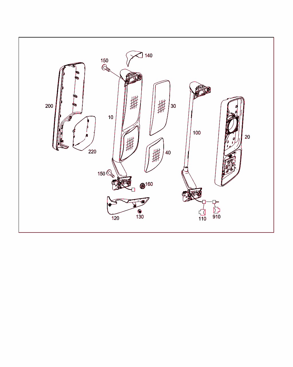 MP4 Right Mirror Wide Angle Glass