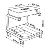 Rectangular workshop stool with tool tray