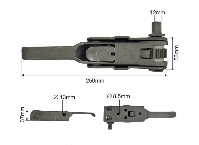 Left frame tension ratchet square attachment