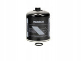 Filtro essiccatore Wabco nero in vista frontale, con logo e anello di tenuta separato
