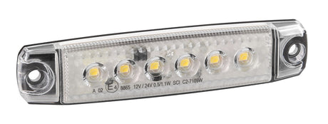 Luce ingombro a 6 Led, montaggio in superficie,12/24V - Bianco