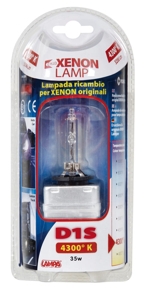 Lampada HID Xenon 4.300°K - D1S - 35W - PK32d-2 - 1 pz - D/Blister