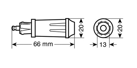 Spinotto DIN per presa accendisigari, 12/24V