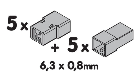 Kit 10 connettori rapidi a 2 vie per terminali non isolati