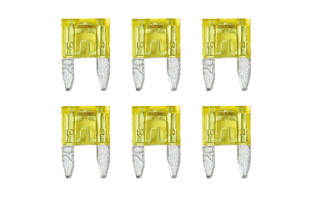 Smart Led, set 6 micro-fusibili lamellari con spia a led, 12/32V - 20A