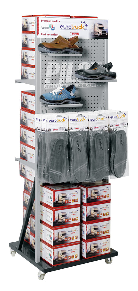 Espositore double-face per 24 paia di scarpe