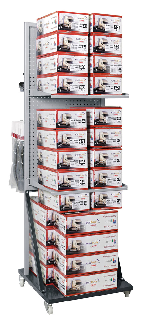 Espositore double-face per 24 paia di scarpe