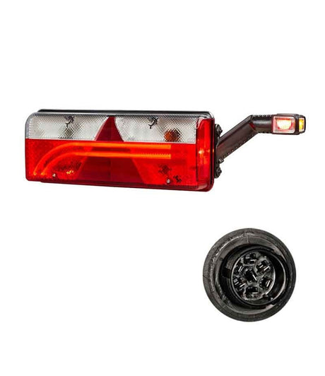 Fanale Europoint 3 destro con braccio d’ingombro e dettaglio del connettore