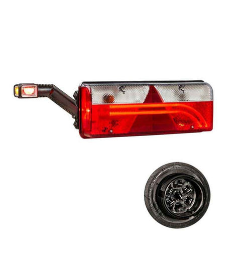 Fanale Europoint 3 sinistro con braccio d’ingombro e dettaglio del connettore