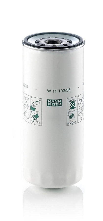 Filtro olio MANN-FILTER W 11 102/35, vista del corpo e della base filettata