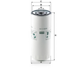 Schema dimensionale del filtro olio MANN-FILTER W 11 102/35 con riferimenti A, B, C, G e H