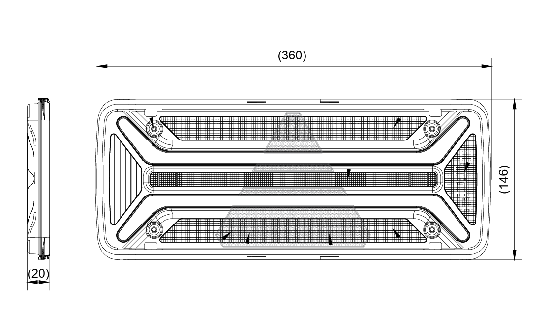 Gemma fanale posteriore Ecoled 2 dx/sx con triangolo + viti