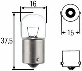 Disegno dimensionale della lampadina a sfera con viste del bulbo e della base a baionetta