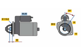 Starter motor Daily BOSCH system 12V 2.2 KW