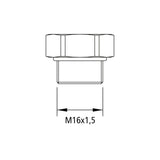 Tappo filettato M16x1.5 Raufoss con gommino