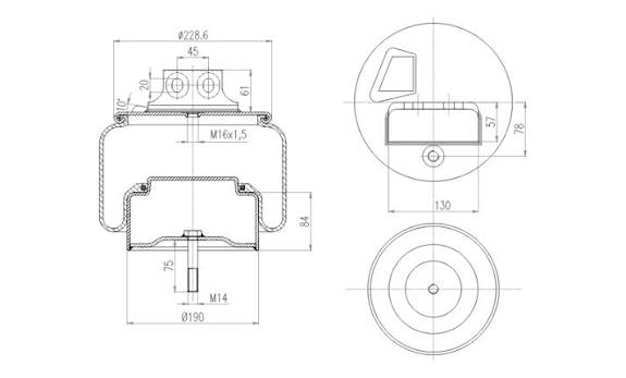 Molla aria posteriore/anteriore destra completa per IVeco Stralis