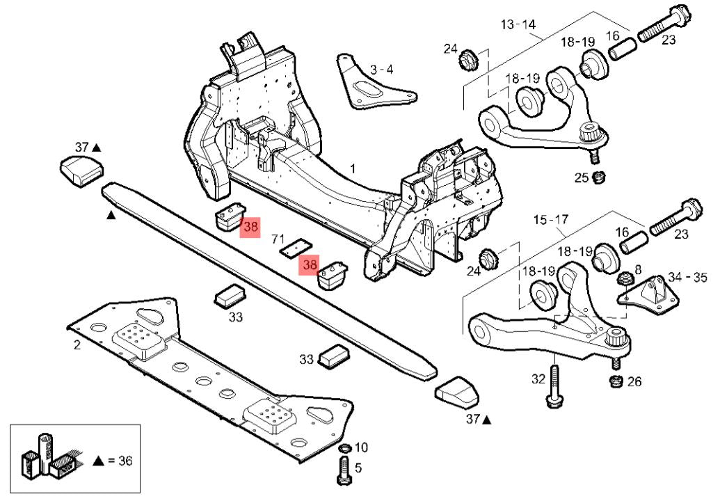 Tampone sospensione anteriore per Iveco Daily